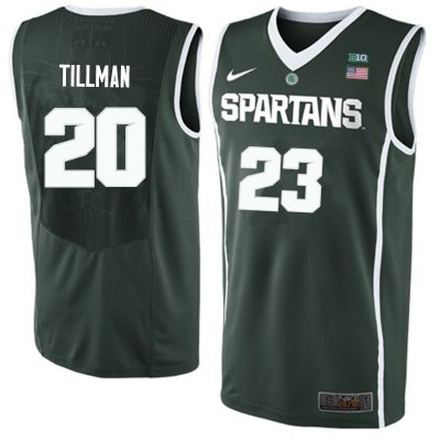 Men Xavier Tillman Michigan State Spartans #23 Nike NCAA Green Authentic College Stitched Basketball Jersey WW50W12QN